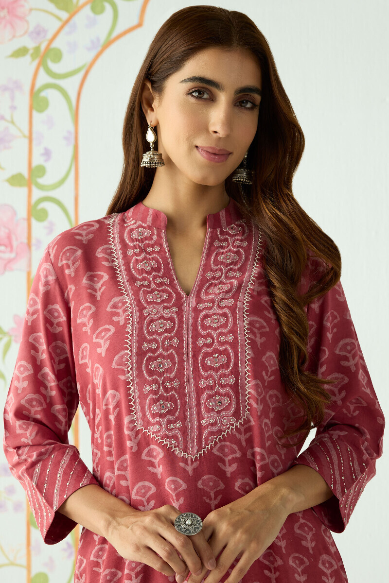 Sehra Zarah Pink Dabu Kurta