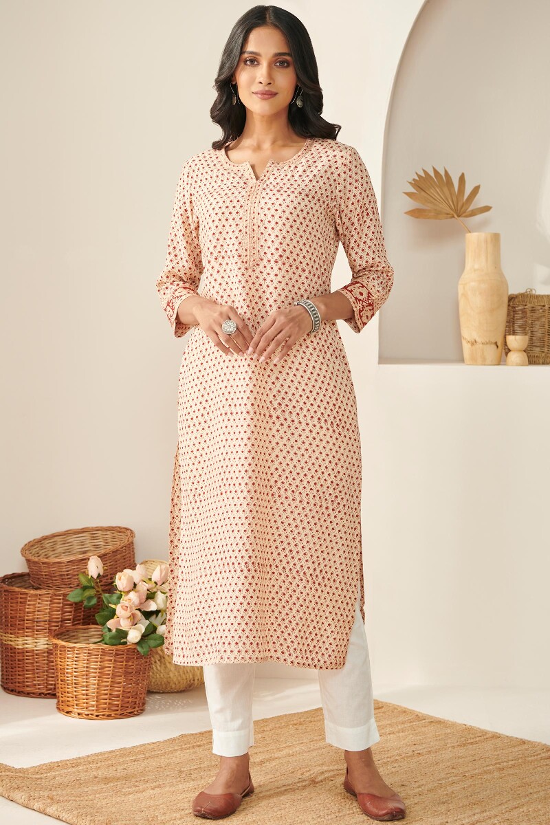 Bagru Hand Block Printed Straight Modal Kurta