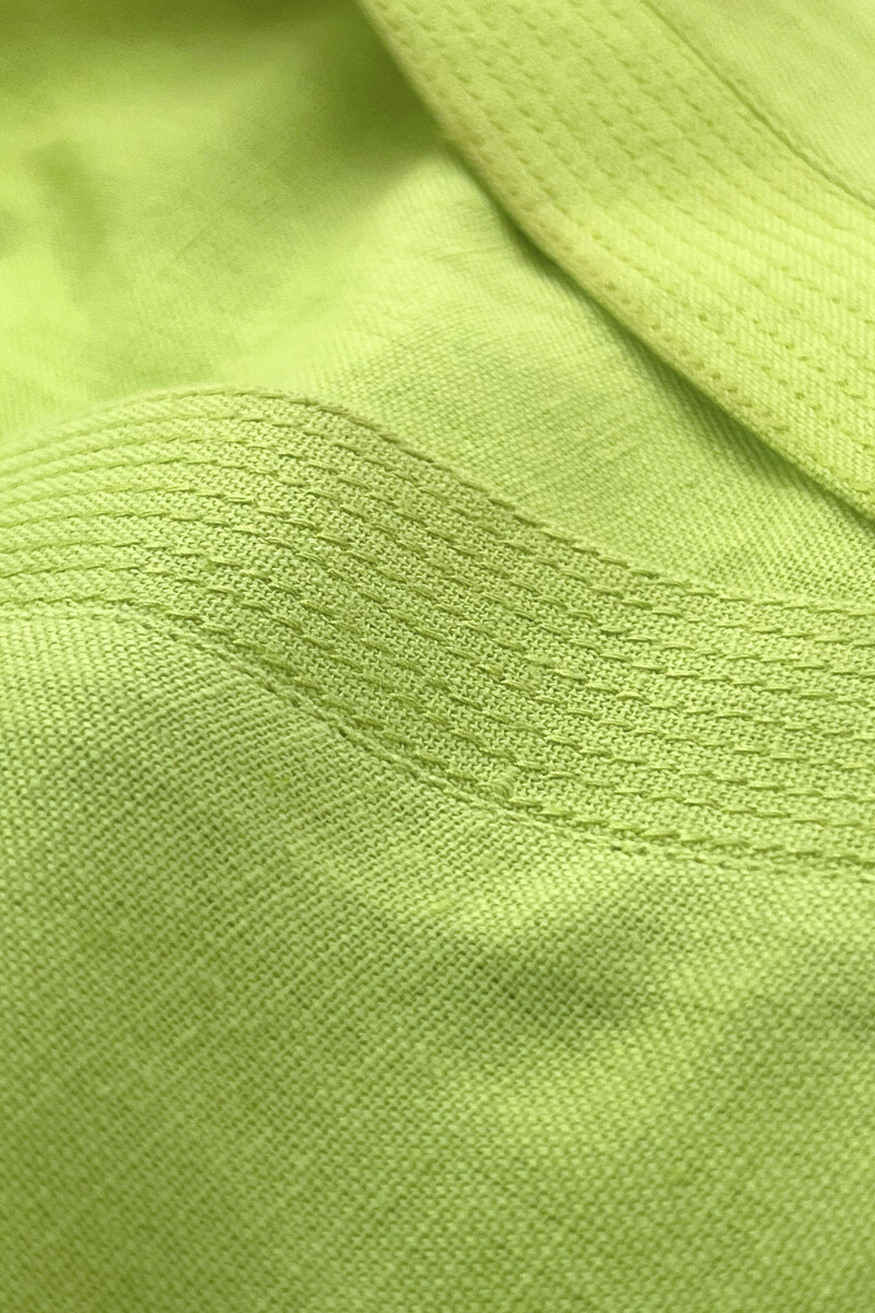 Lime Green Handcrafted Straight Cotton Linen Kurta