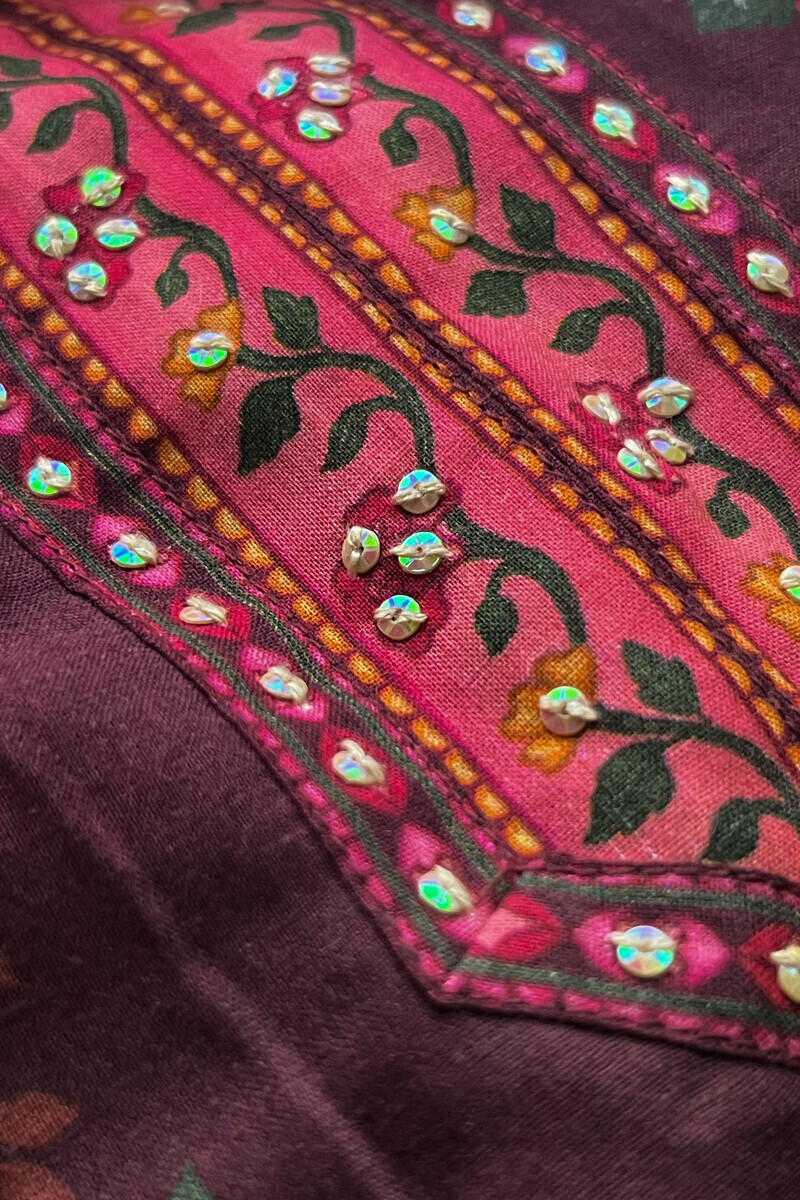 Brown Printed Straight Cotton Kurta