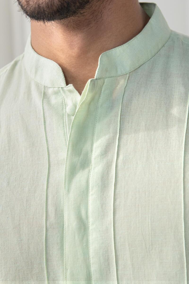 Green Handcrafted Cotton Kurta