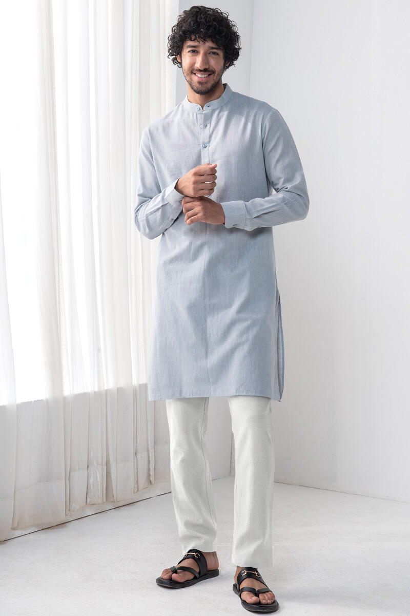 Blue Handcrafted Cotton Kurta