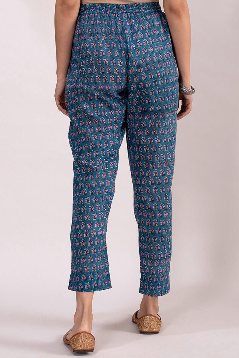 Sanganeri Block Printed Cotton Narrow Pants