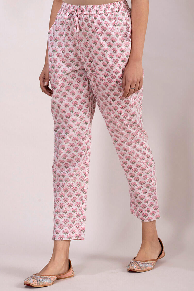 Sanganeri Block Printed Cotton Narrow Pants