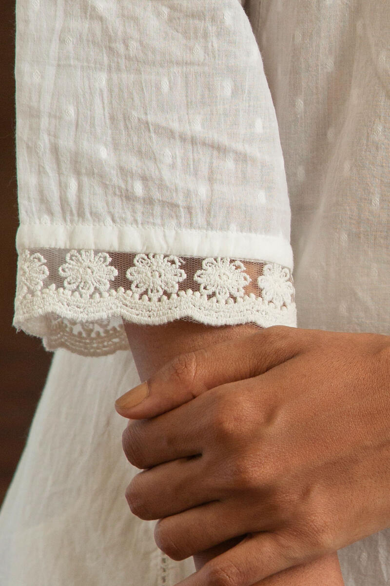 White Handcrafted Cotton Top