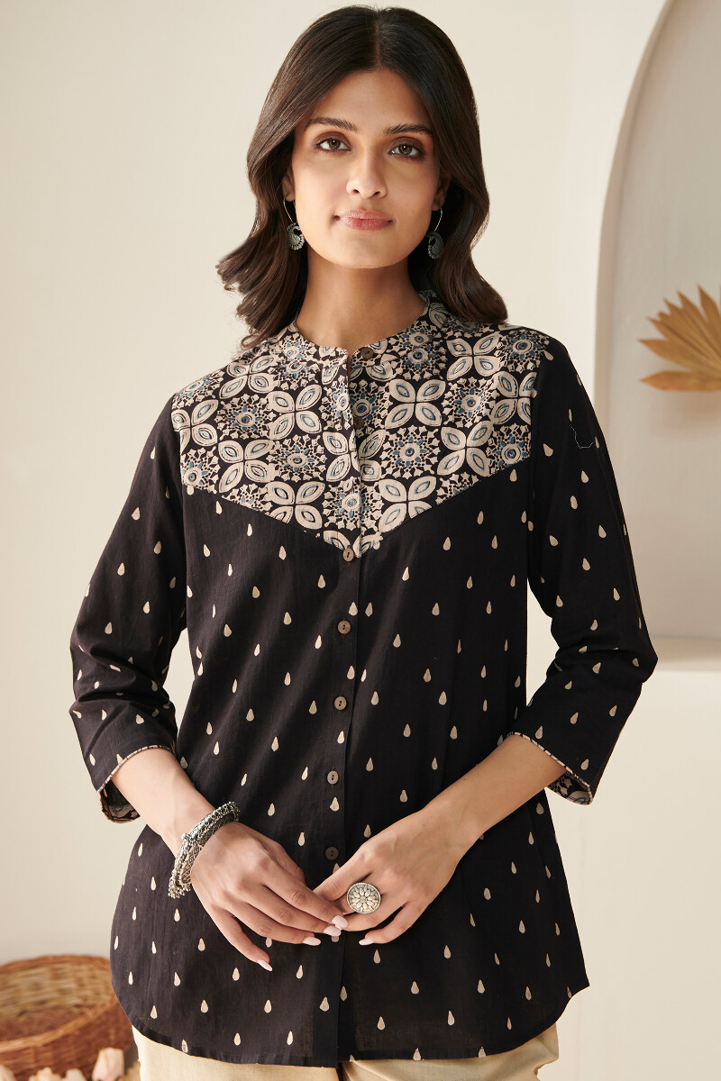 Ajrak Hand Block Printed Cotton Top