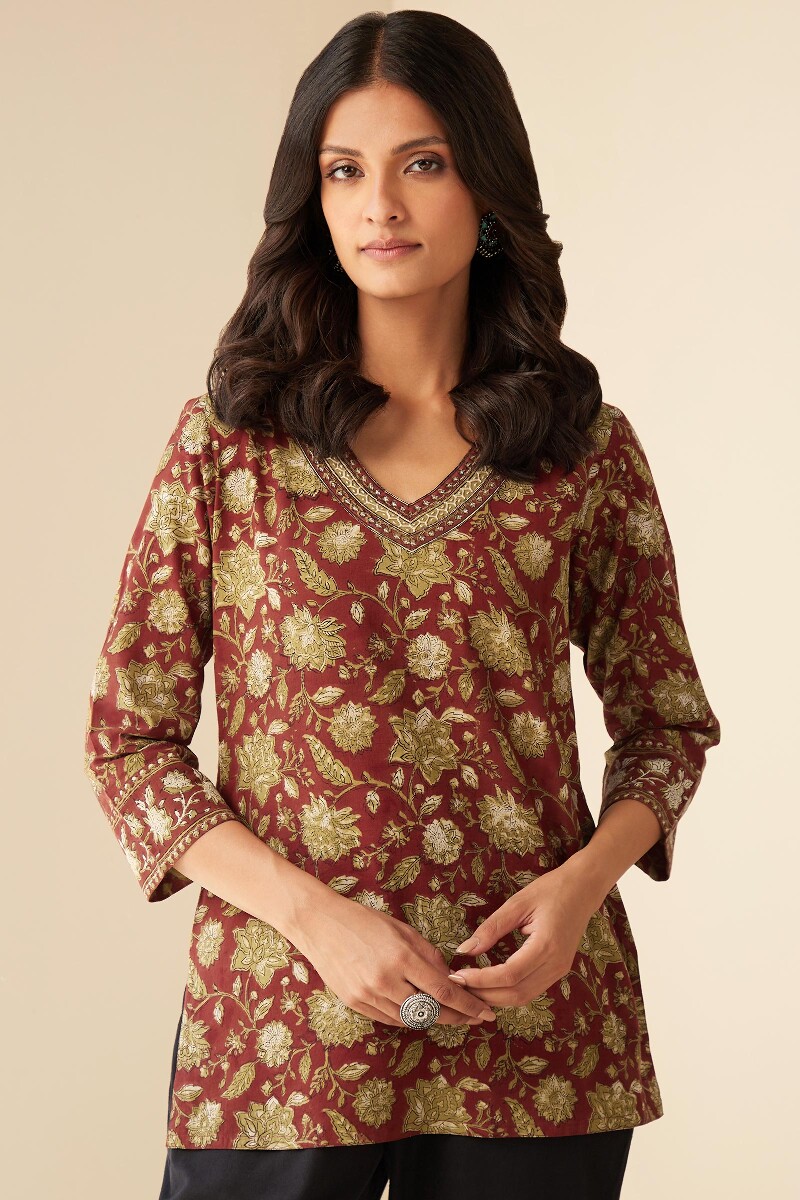 Bagru Hand Block-Printed Cotton Top