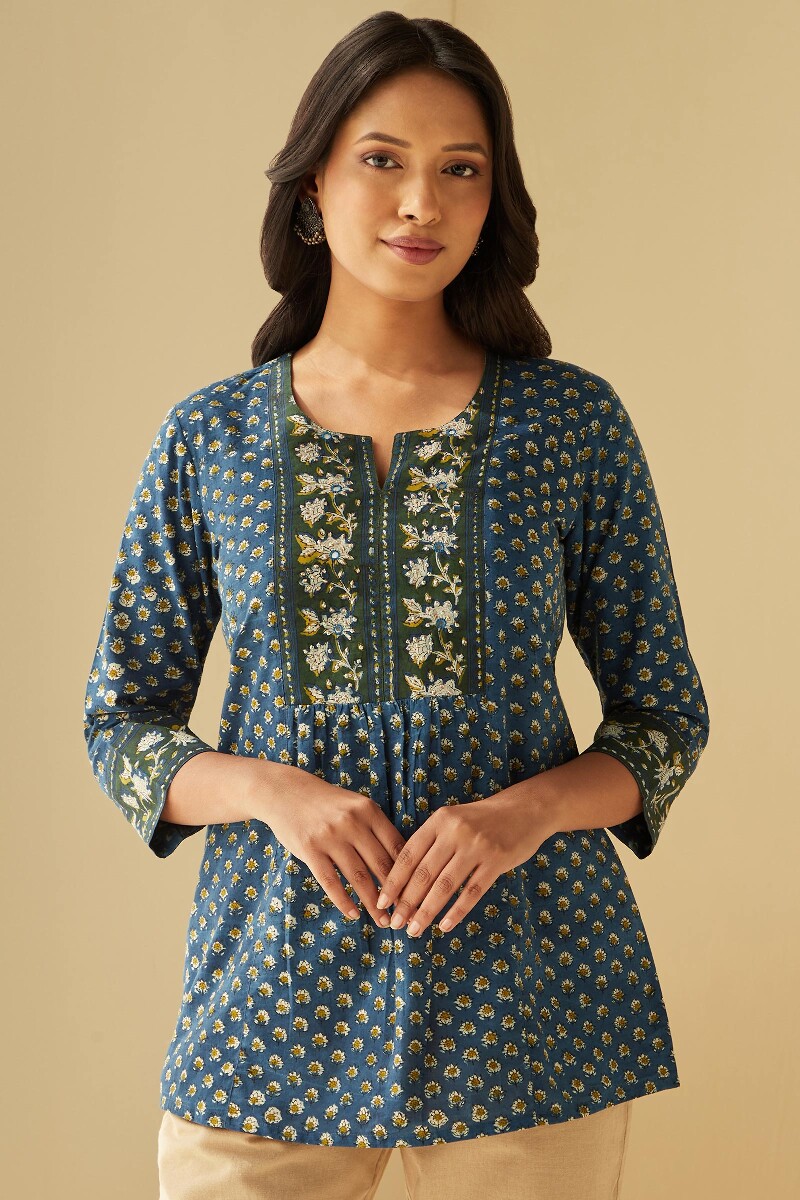 Bagru Hand Block-Printed Cotton Top