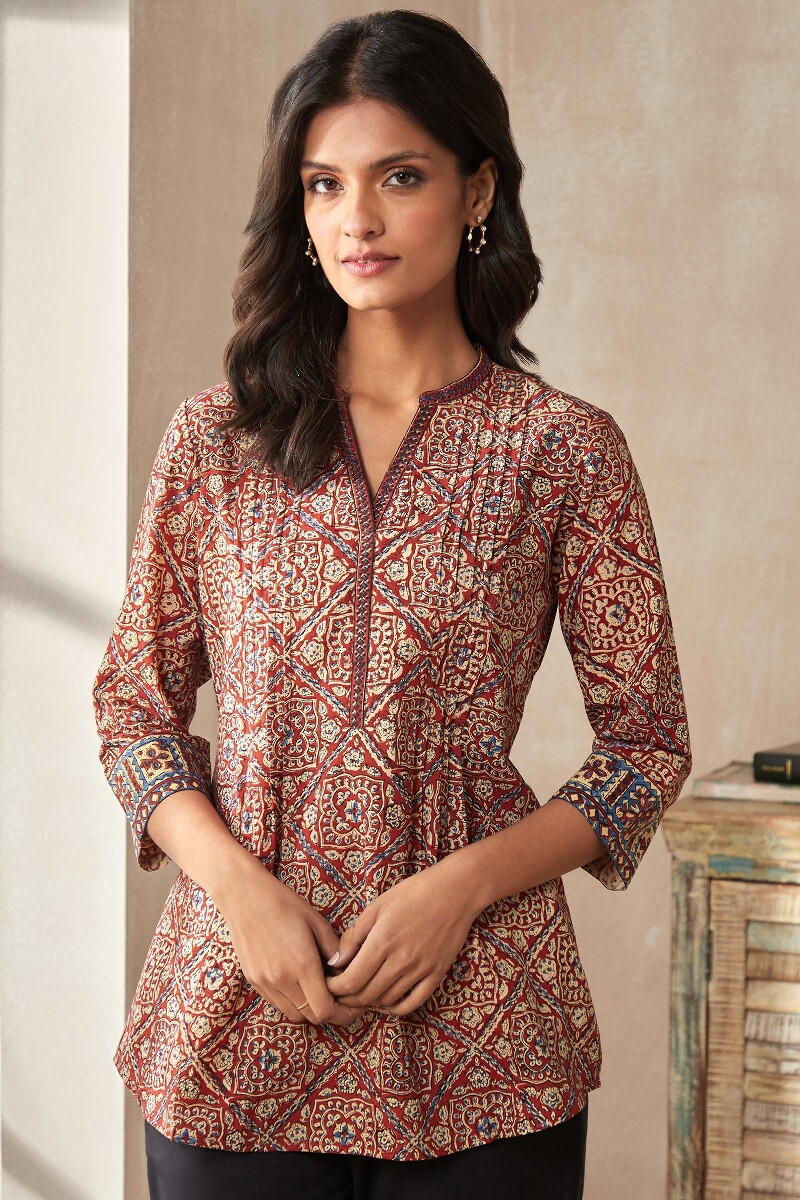 Bagru Hand Block-Printed Cotton Top