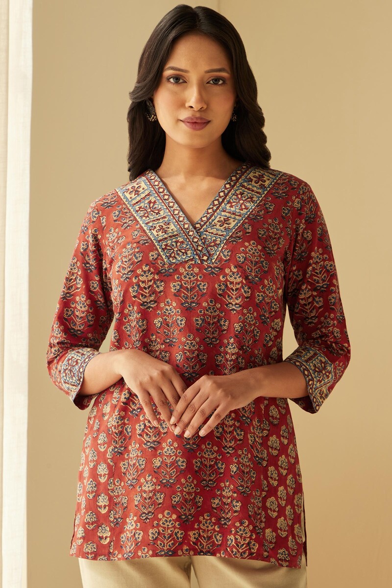 Bagru Hand Block-Printed Cotton Top