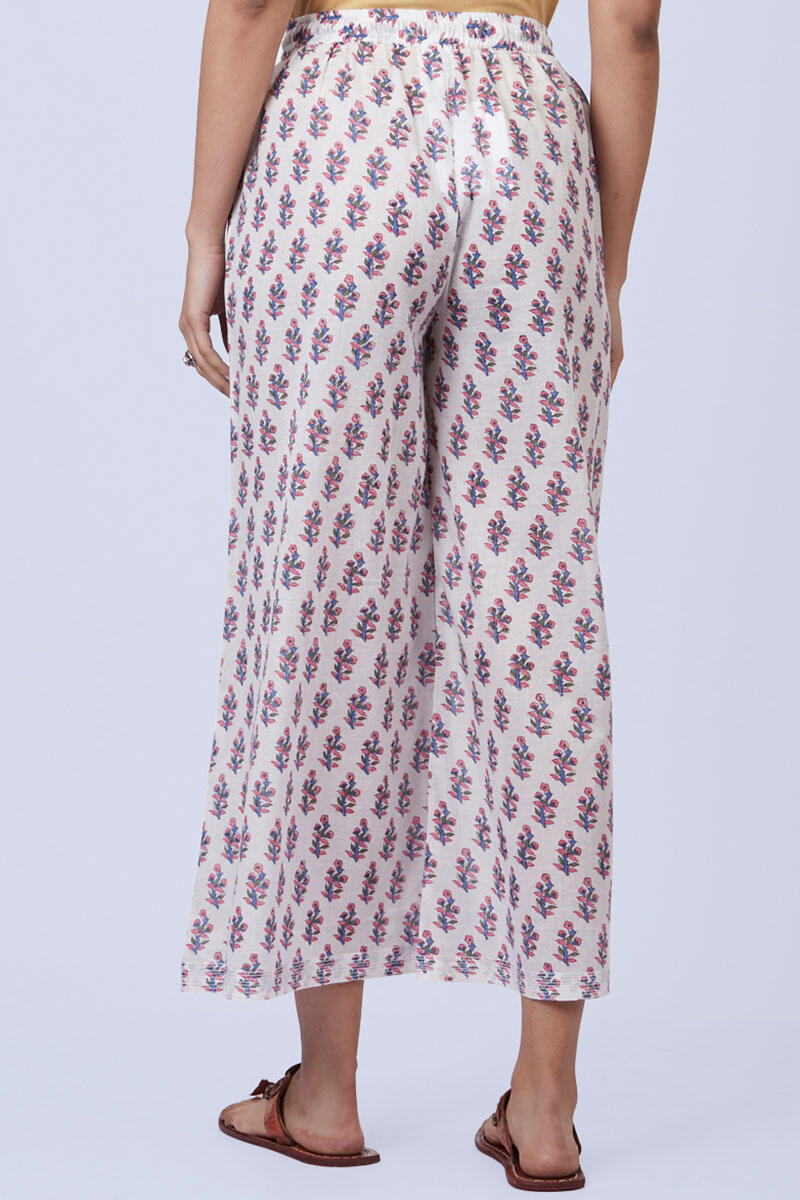 Pink Block Printed Cotton Palazzo