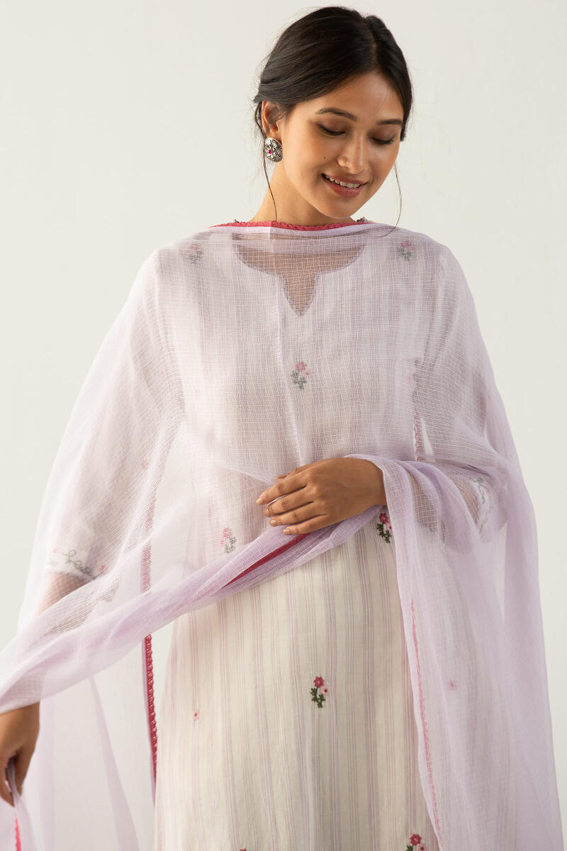 Purple Handcrafted Kota Dupatta