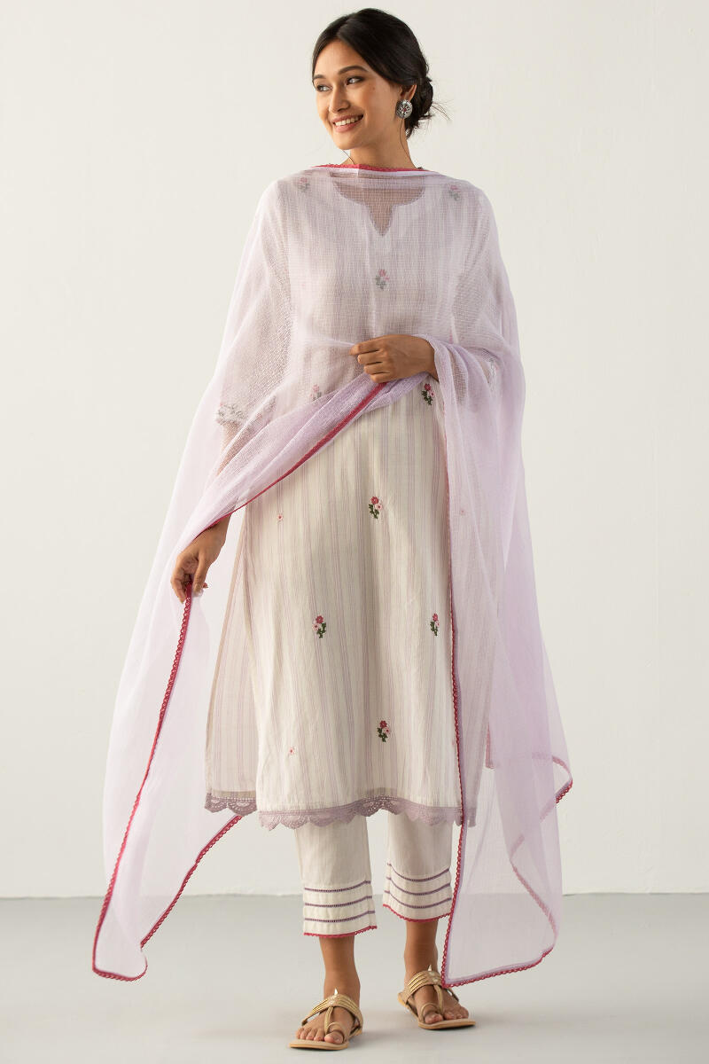 Purple Handcrafted Kota Dupatta