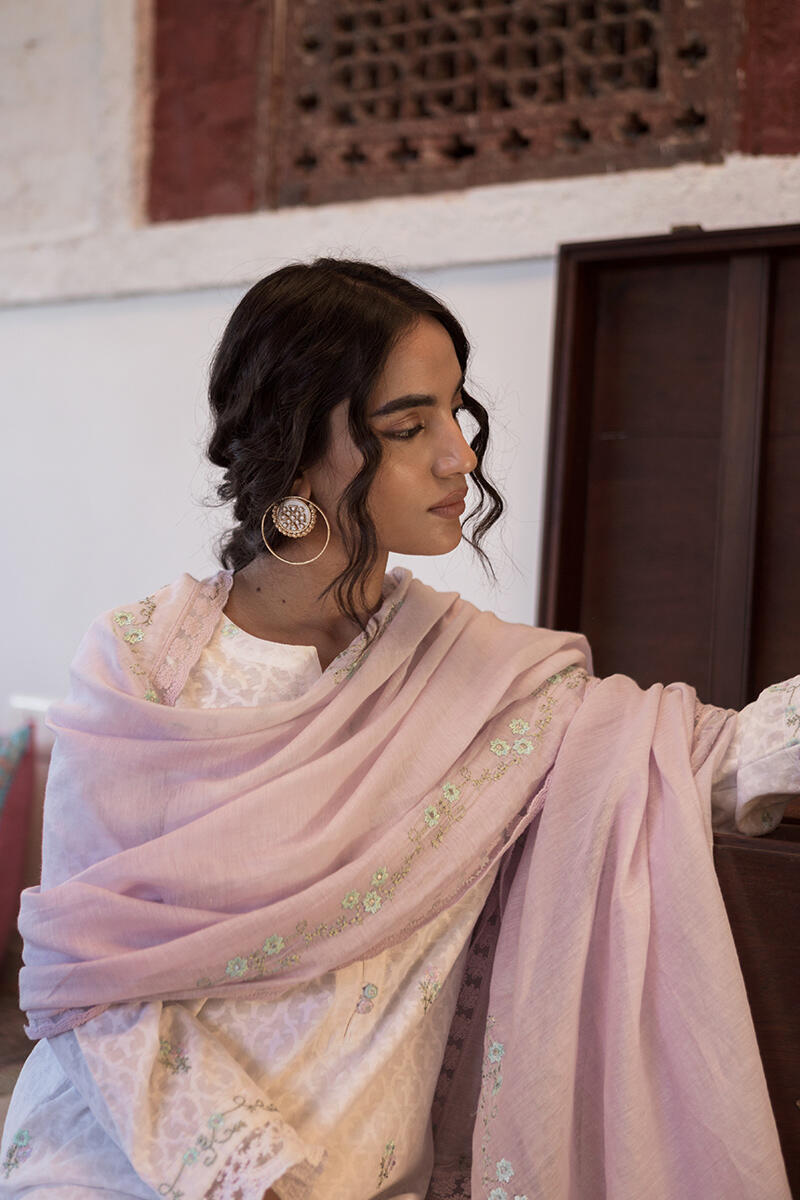 Lavender Handcrafted Cotton Dupatta