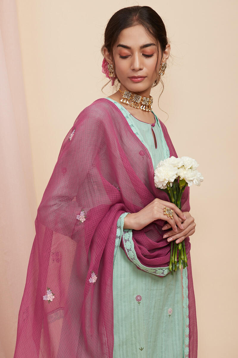Purple Handcrafted Kota Dupatta