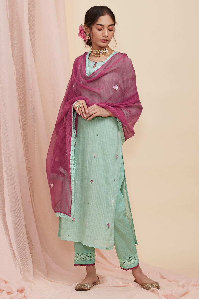 Purple Handcrafted Kota Dupatta