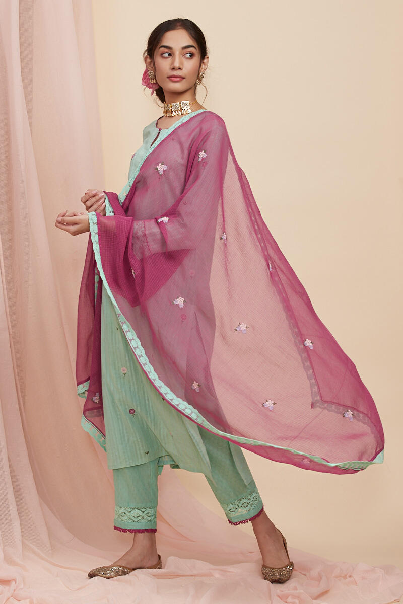 Purple Handcrafted Kota Dupatta