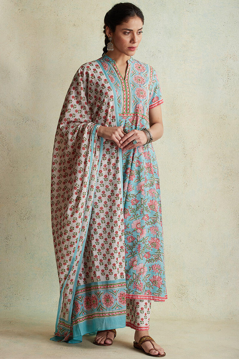 Sanganeri Block Printed Cotton Dupatta