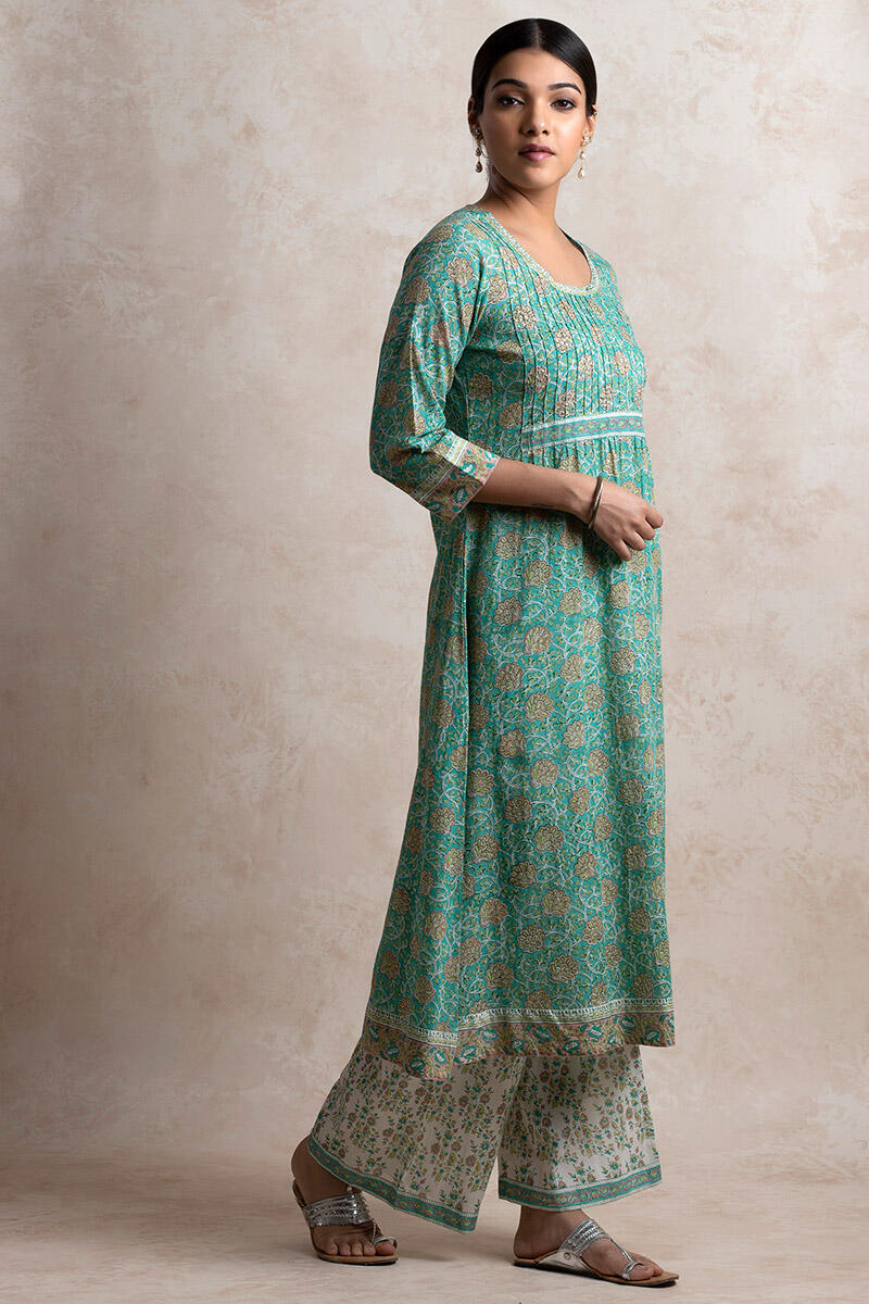 Sanganeri Block Printed Anarkali Cotton Kurta