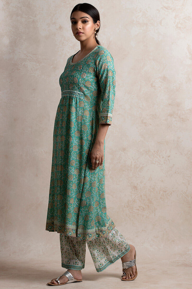 Sanganeri Block Printed Anarkali Cotton Kurta
