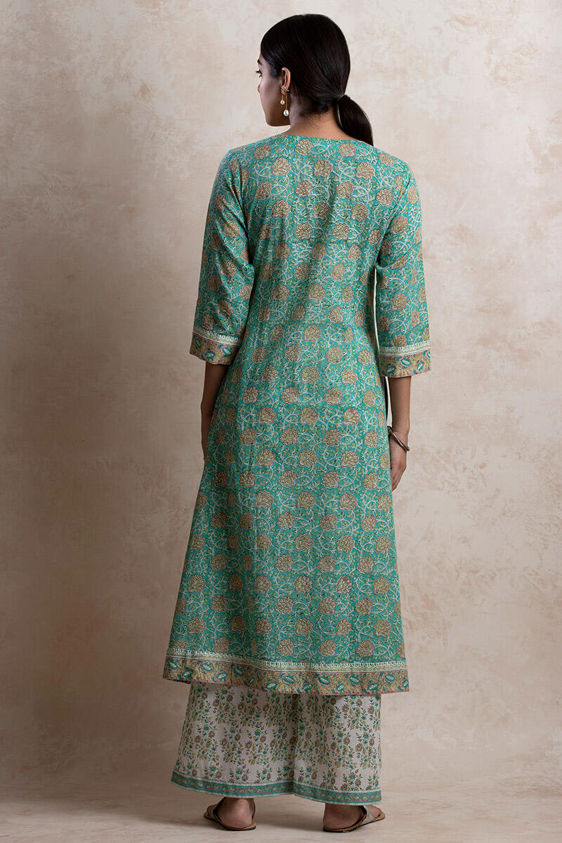 Sanganeri Block Printed Anarkali Cotton Kurta