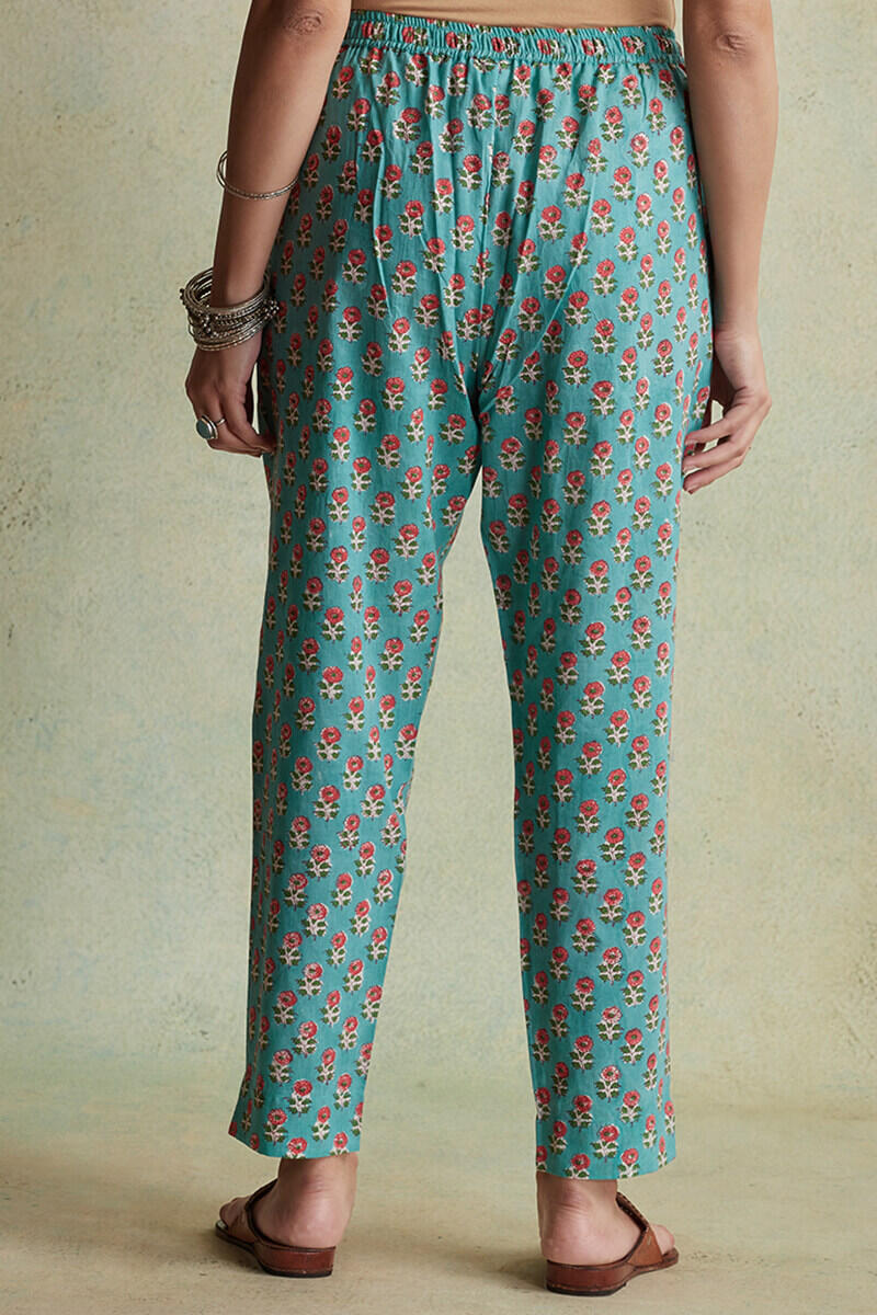 Sanganeri Block Printed Cotton Narrow Pants