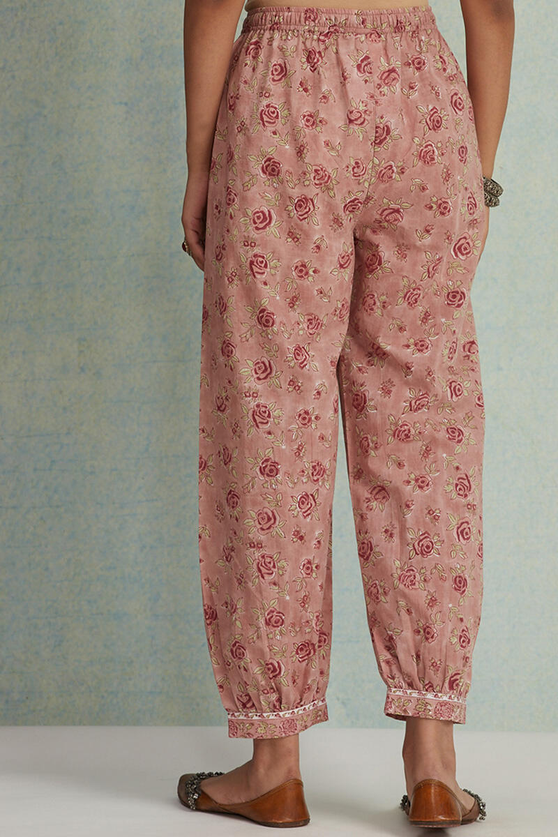 Brown Block Printed Cotton Izhaar Pants