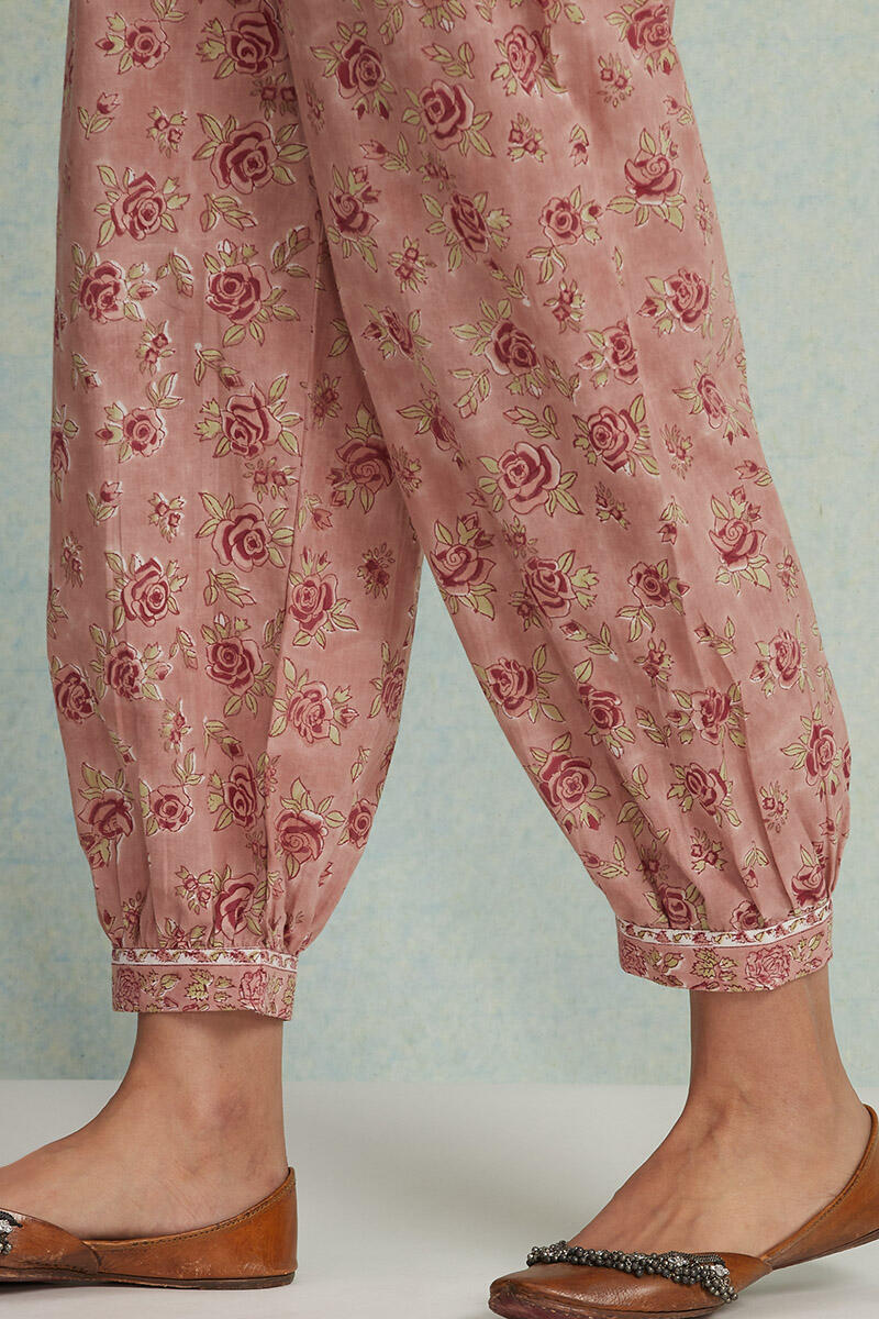 Brown Block Printed Cotton Izhaar Pants