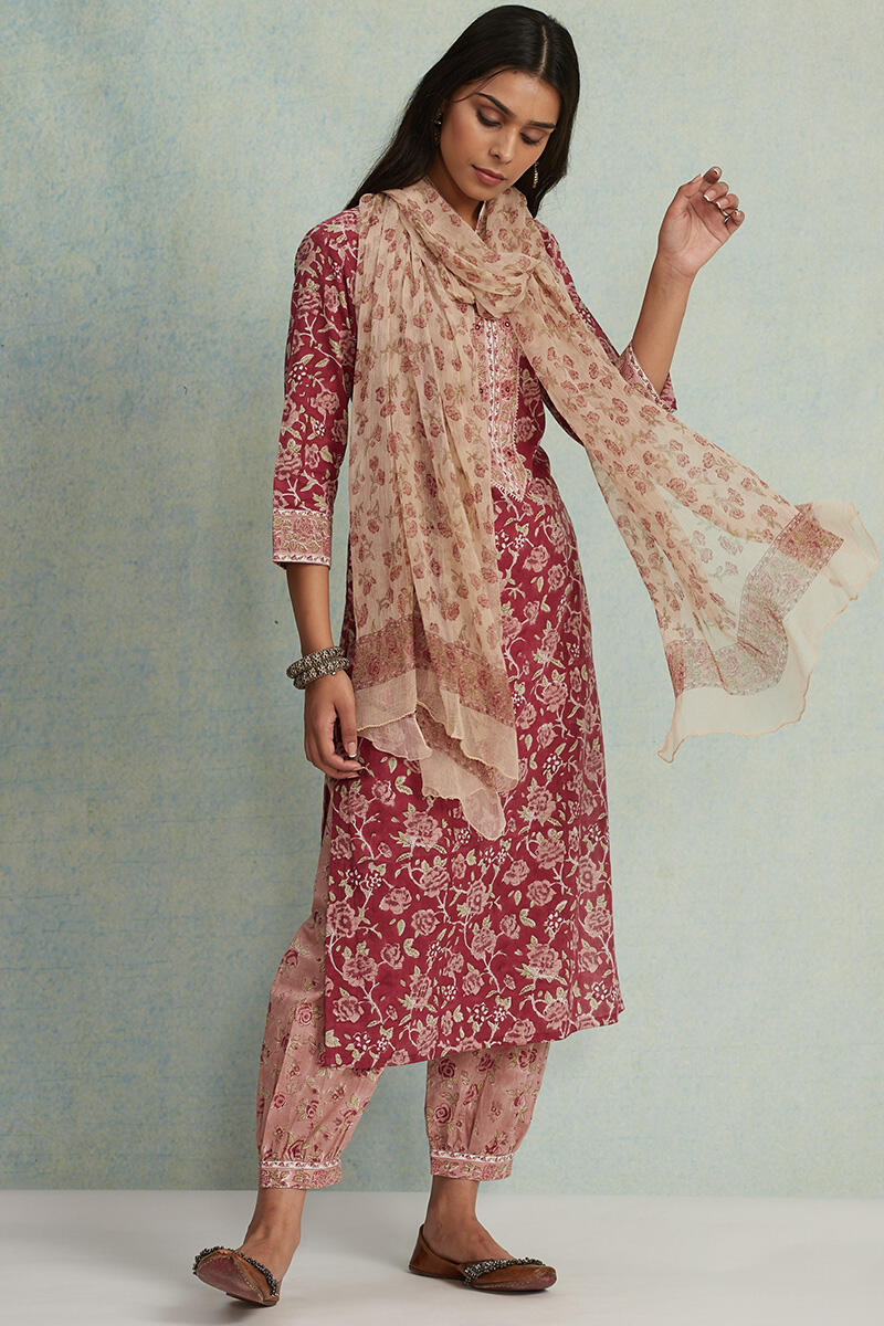 Brown Block Printed Cotton Izhaar Pants