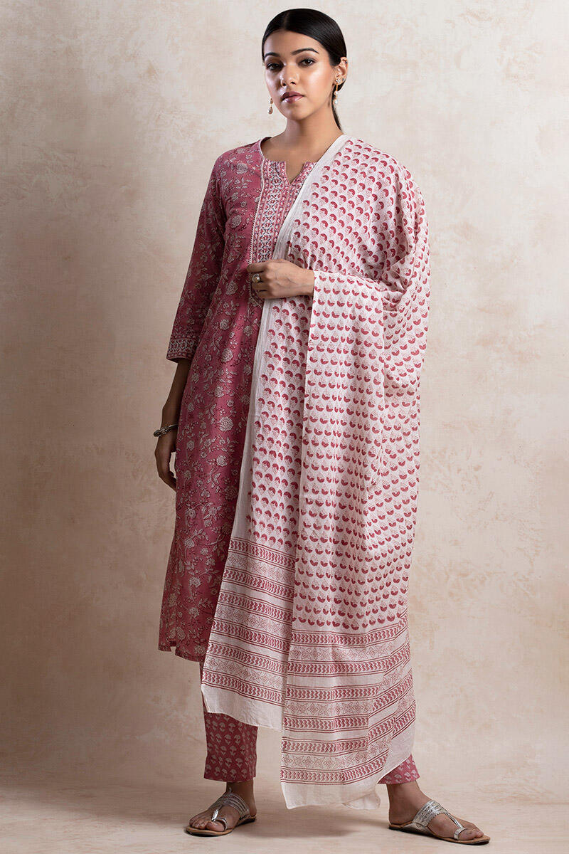 Sanganeri Block Printed Cotton Dupatta