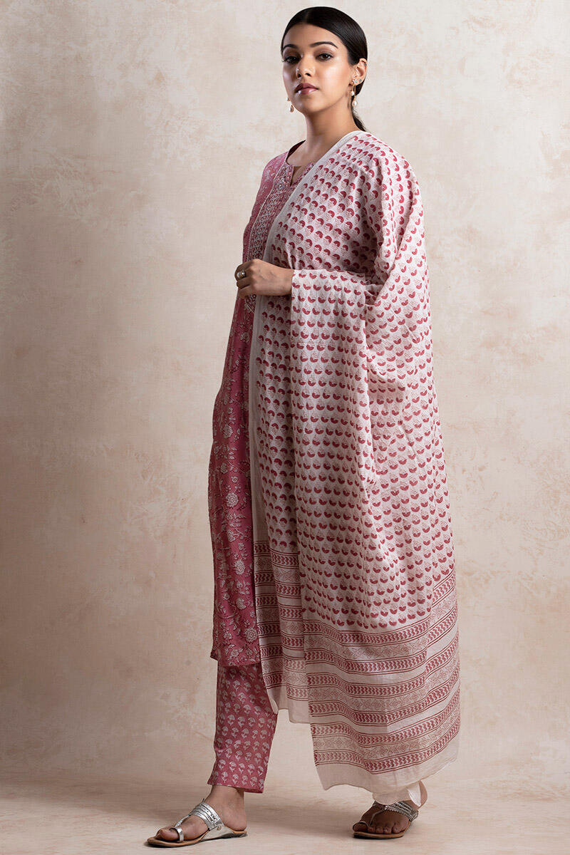 Sanganeri Block Printed Cotton Dupatta