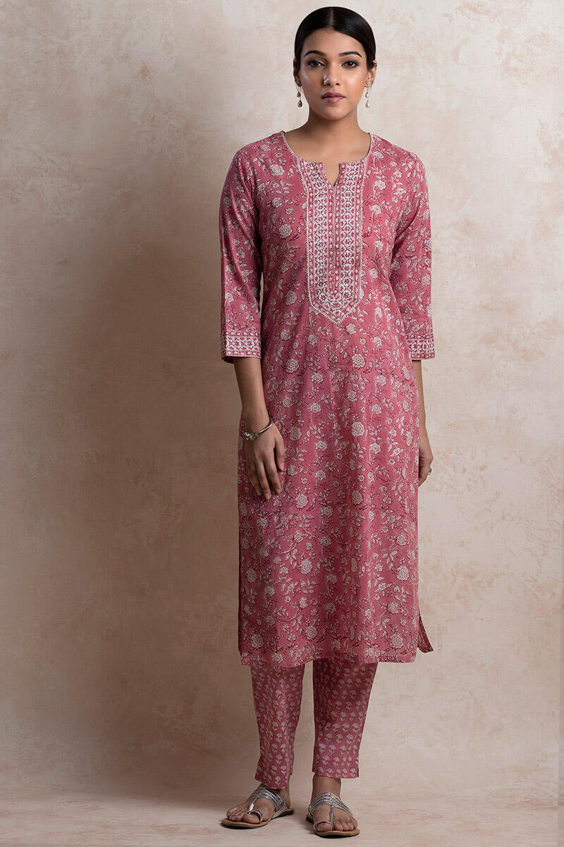 Sanganeri Block Printed Straight Cotton Kurta