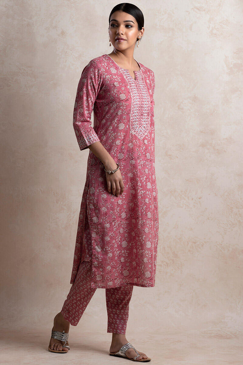 Sanganeri Block Printed Straight Cotton Kurta