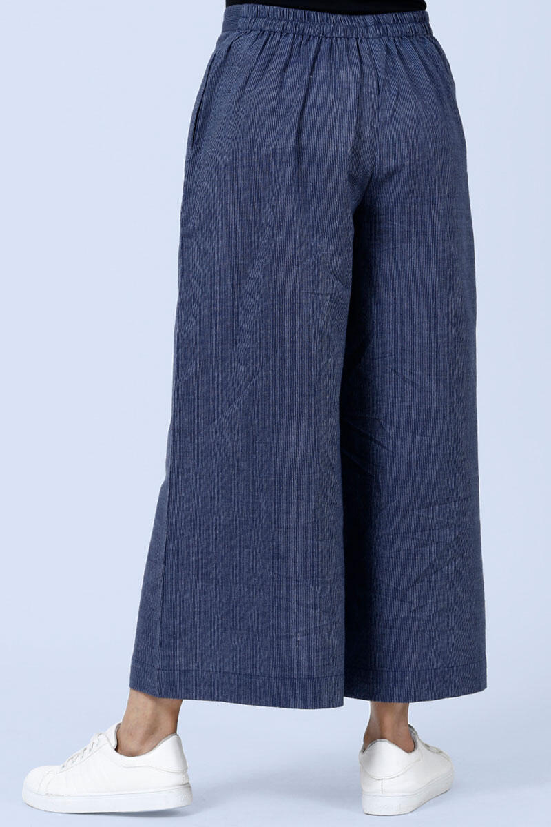 Blue Handcrafted Cotton Culottes