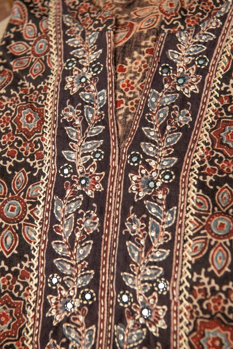 Ajrak Hand Block Printed Straight Cotton Kurta