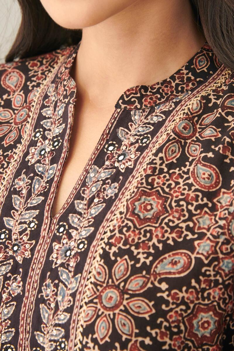 Ajrak Hand Block Printed Straight Cotton Kurta