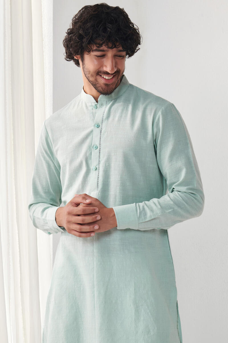 Blue Handcrafted Cotton Kurta