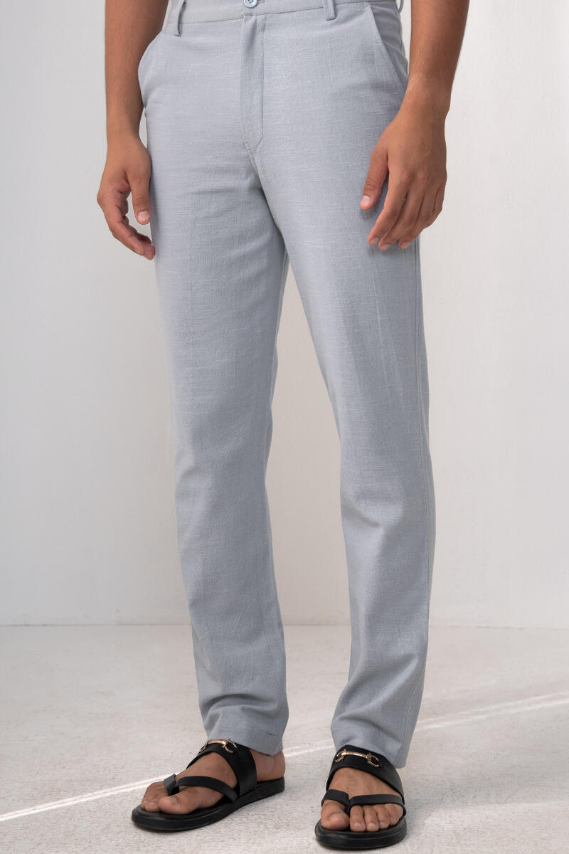 Light Blue Handcrafted Cotton Pants