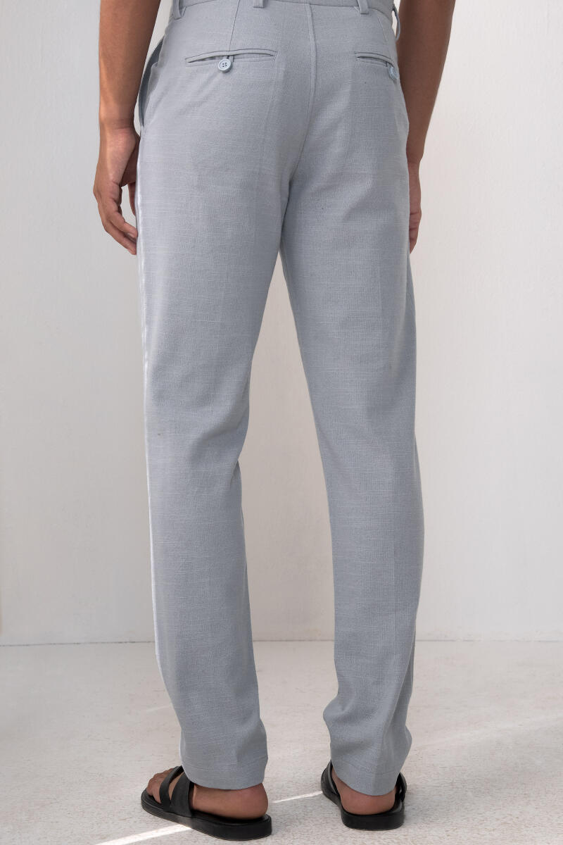 Light Blue Handcrafted Cotton Pants