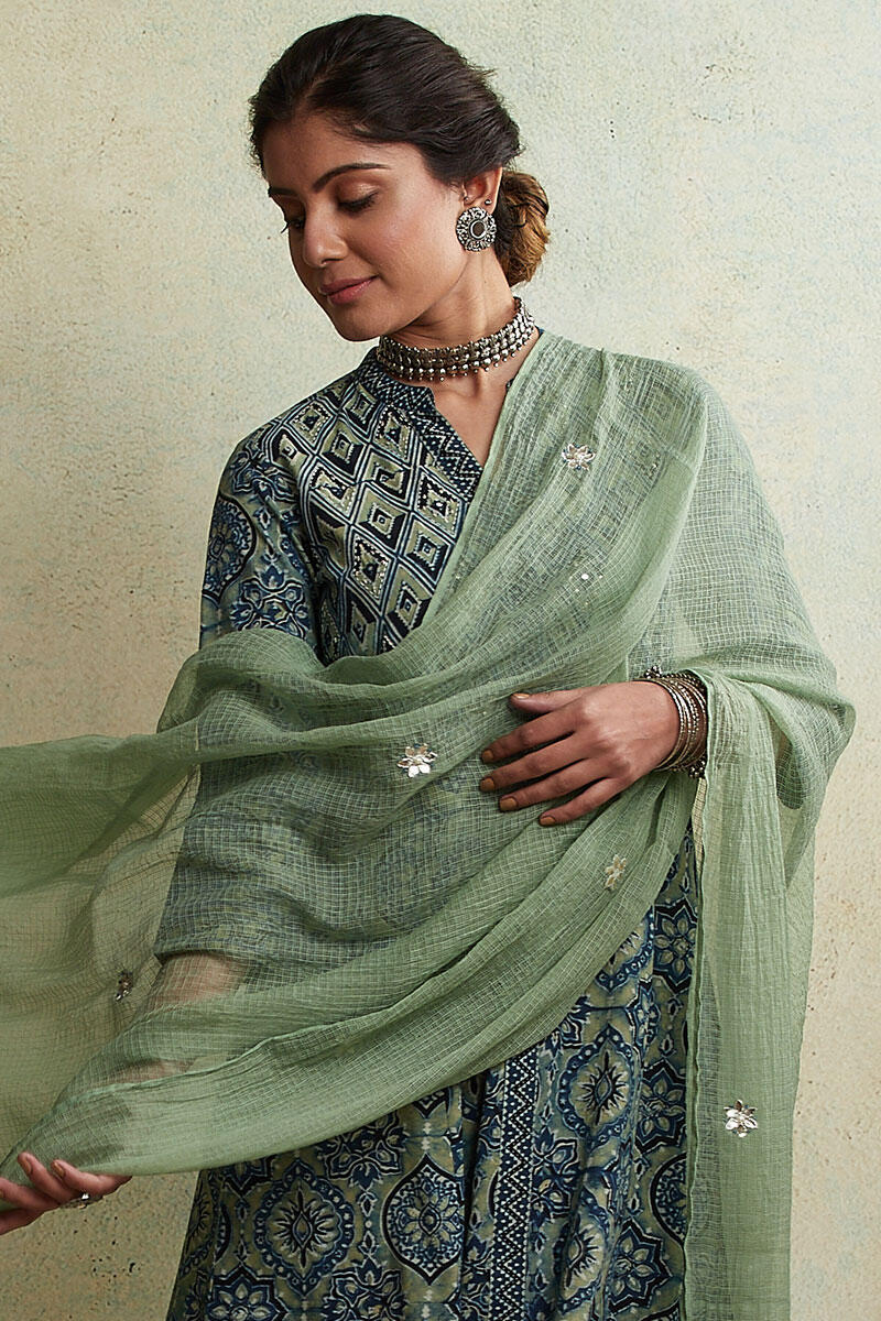 Ajrak Block Printed A-line Cotton Kurta