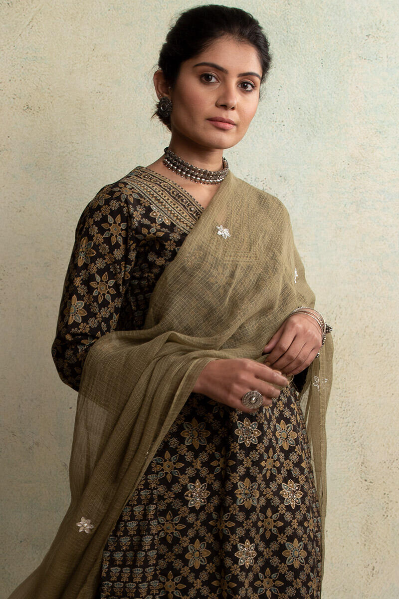 Ajrak Block Printed Straight Cotton Kurta