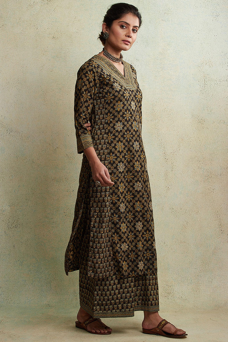 Ajrak Block Printed Straight Cotton Kurta