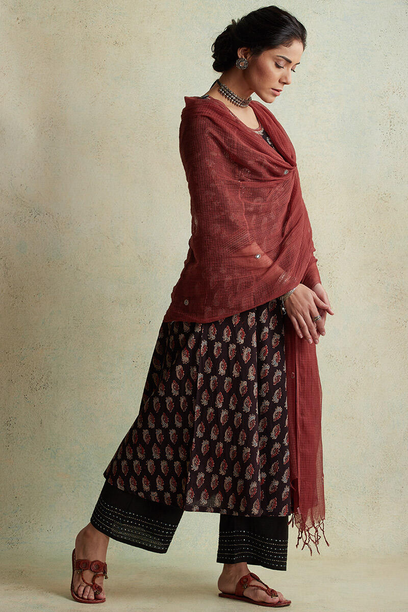 Ajrak Block Printed Angrakha Cotton Kurta