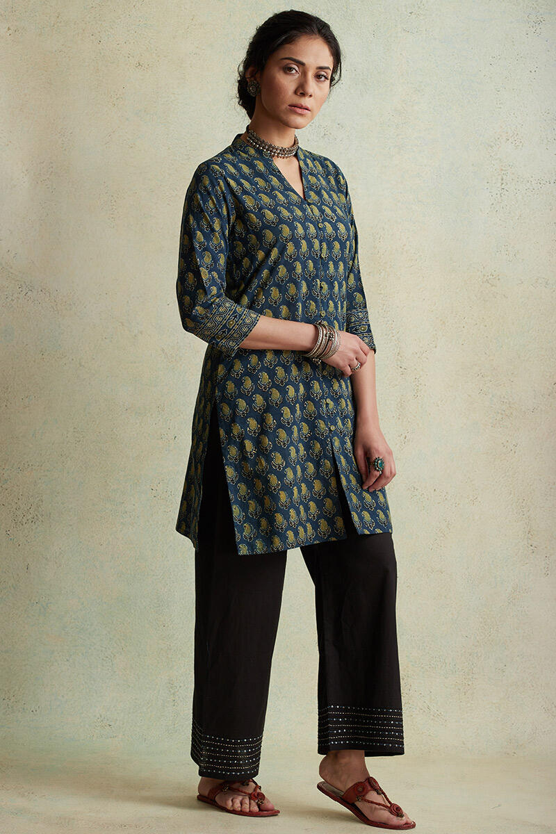 Ajrak Block Printed Straight Cotton Kurta