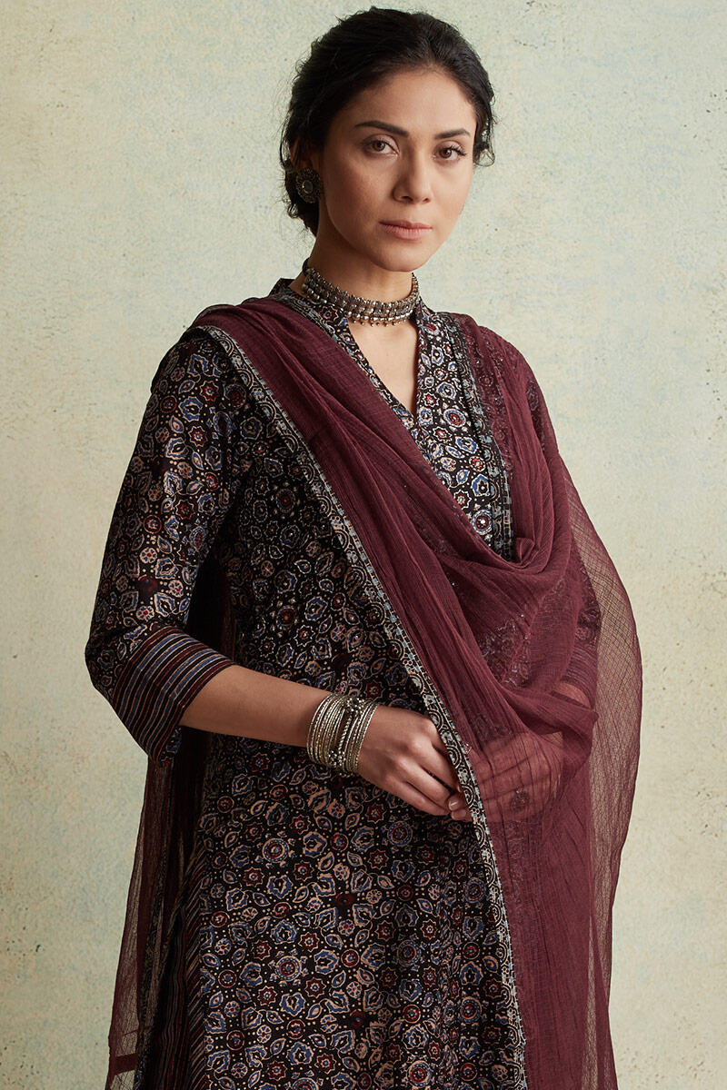 Ajrak Block Printed Straight Cotton Kurta
