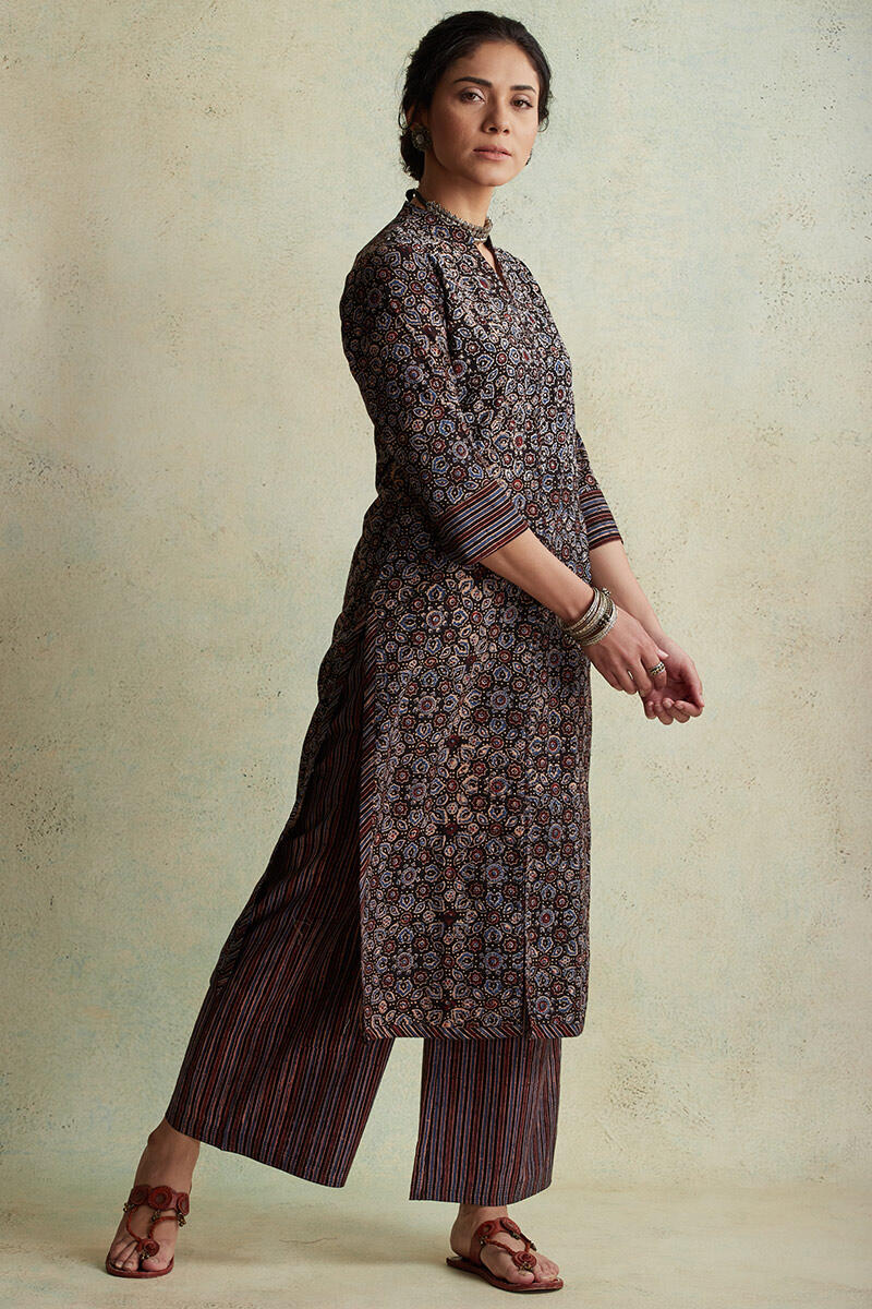 Ajrak Block Printed Straight Cotton Kurta