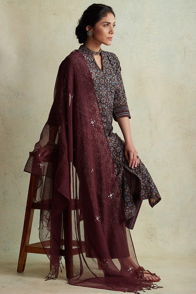 Ajrak Block Printed Straight Cotton Kurta
