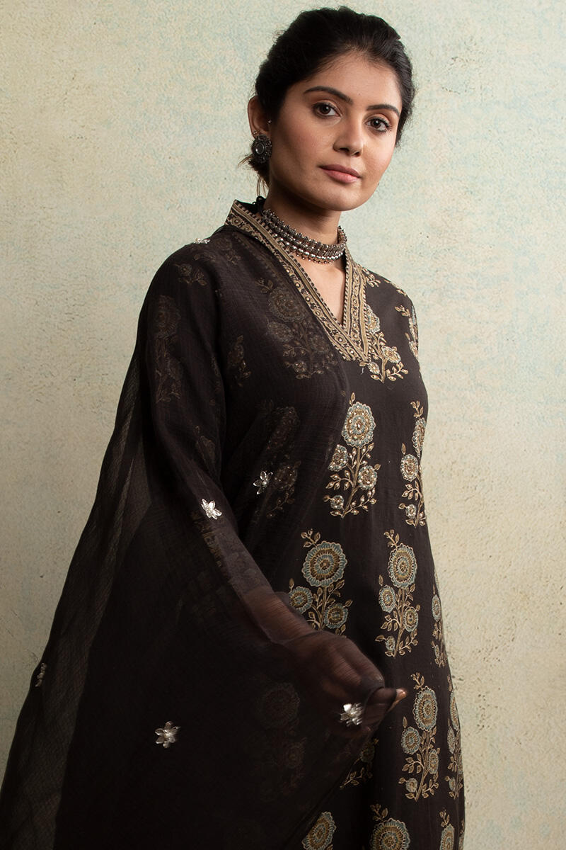 Ajrak Block Printed Straight Cotton Kurta