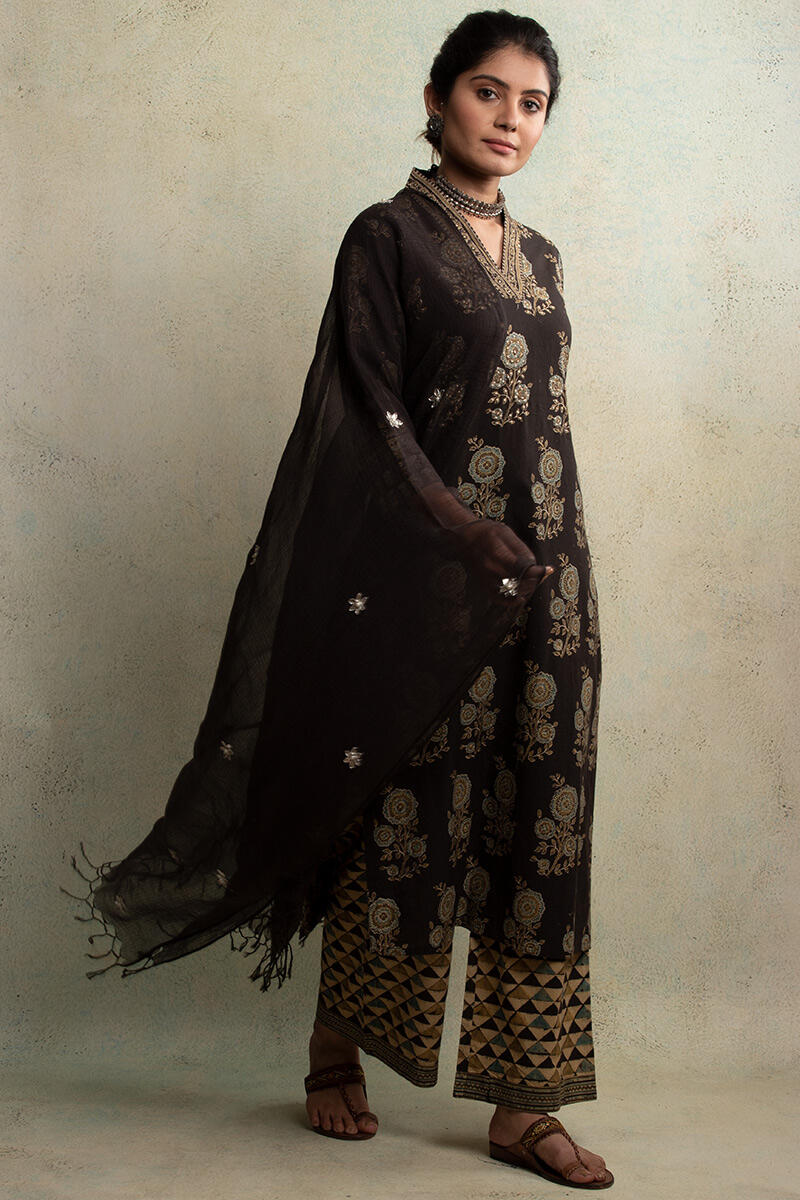 Ajrak Block Printed Straight Cotton Kurta