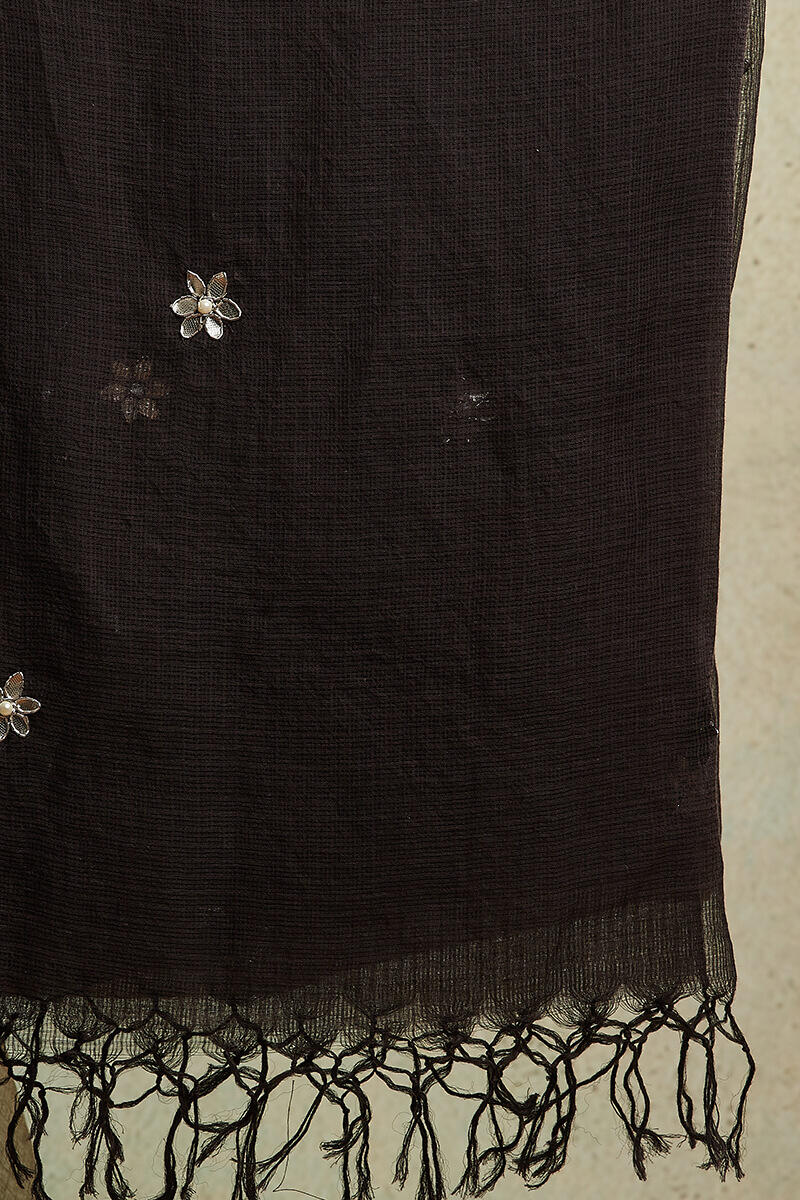 Brown Handcrafted Kota Dupatta